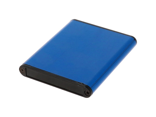Hammond 1455A802BU 1455 Series Extruded Aluminum Enclosure, Plastic End Panels, Without Sliding Plate, 80 mm x 70 mm x 12 mm, Blue Anodized.