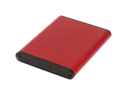 Hammond 1455A802RD 1455 Series Extruded Aluminum Enclosure, Plastic End Panels, Without Sliding Plate, 80 mm x 70 mm x 12 mm, Red Anodized.