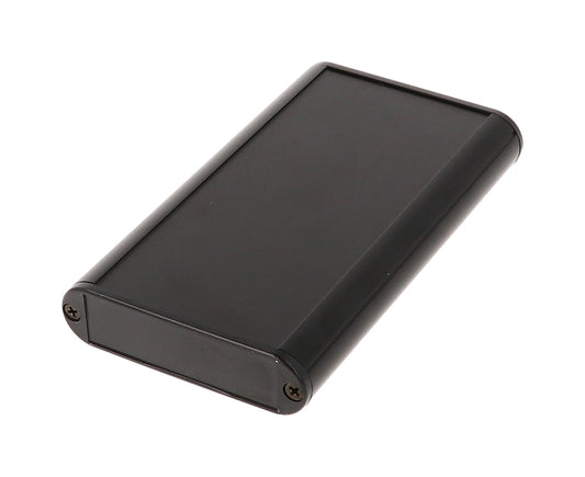 Hammond 1455B1202BK Extruded Aluminum Enclosure, Black with Plastic End Panels 4.72" x 2.83" x 0.75"