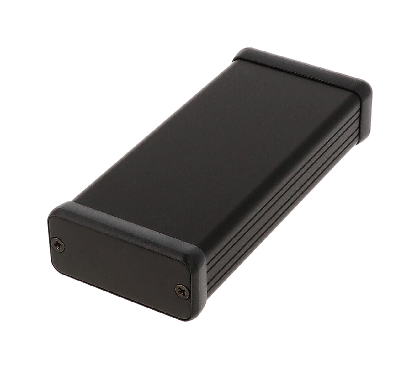 Hammond 1455C1201BK Extruded Aluminum Enclosure, Black with Plastic End Panels 3.15" x 2.83" x 0.75"