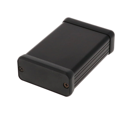Hammond 1455C802BK Black Extruded Aluminum Enclosure 3.15" x 2.13" x 0.91" with Plastic End Panels