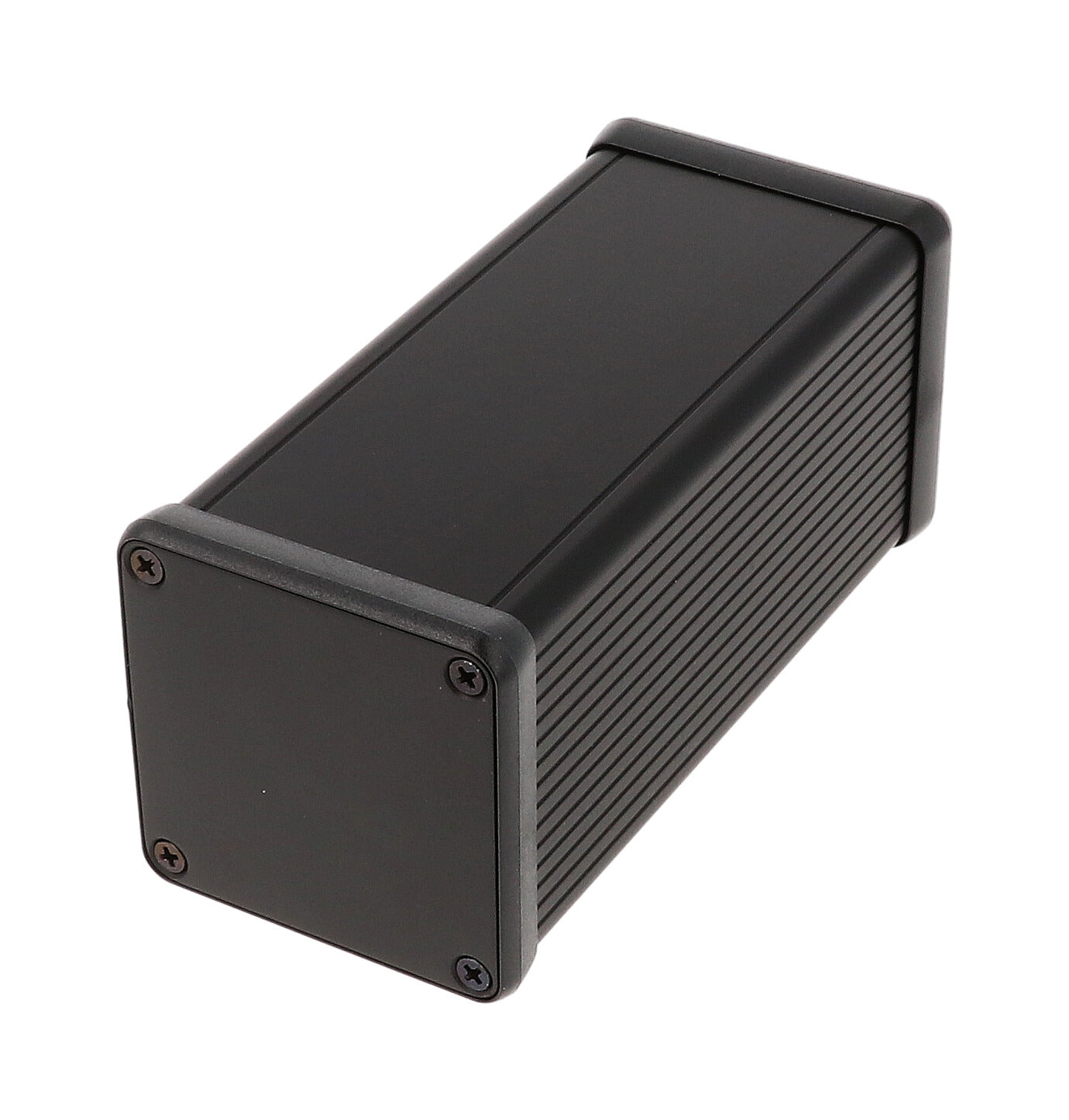 Hammond 1455CS1201BK Extruded Aluminum Enclosure with Metal End Panels, Black Anodize 4.72" x 2.13" x 2.13"