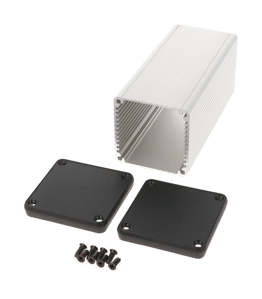 Hammond 1455CS1202 Extruded Aluminum Enclosure with Plastic End Panels, Clear Anodize 4.72" x 2.13" x 2.13"