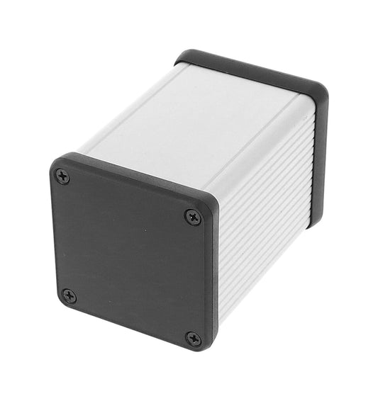 Hammond 1455CS802 Extruded Aluminum Enclosure with Plastic End Panels, Clear Anodize 3.15" x 2.13" x 2.13"