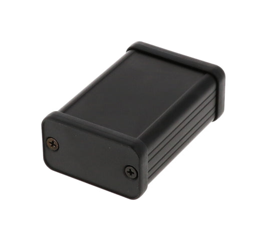 Hammond 1455D602BK Extruded Aluminum Enclosure, Black with Plastic End Panels 2.36" x 1.77" x 0.98"