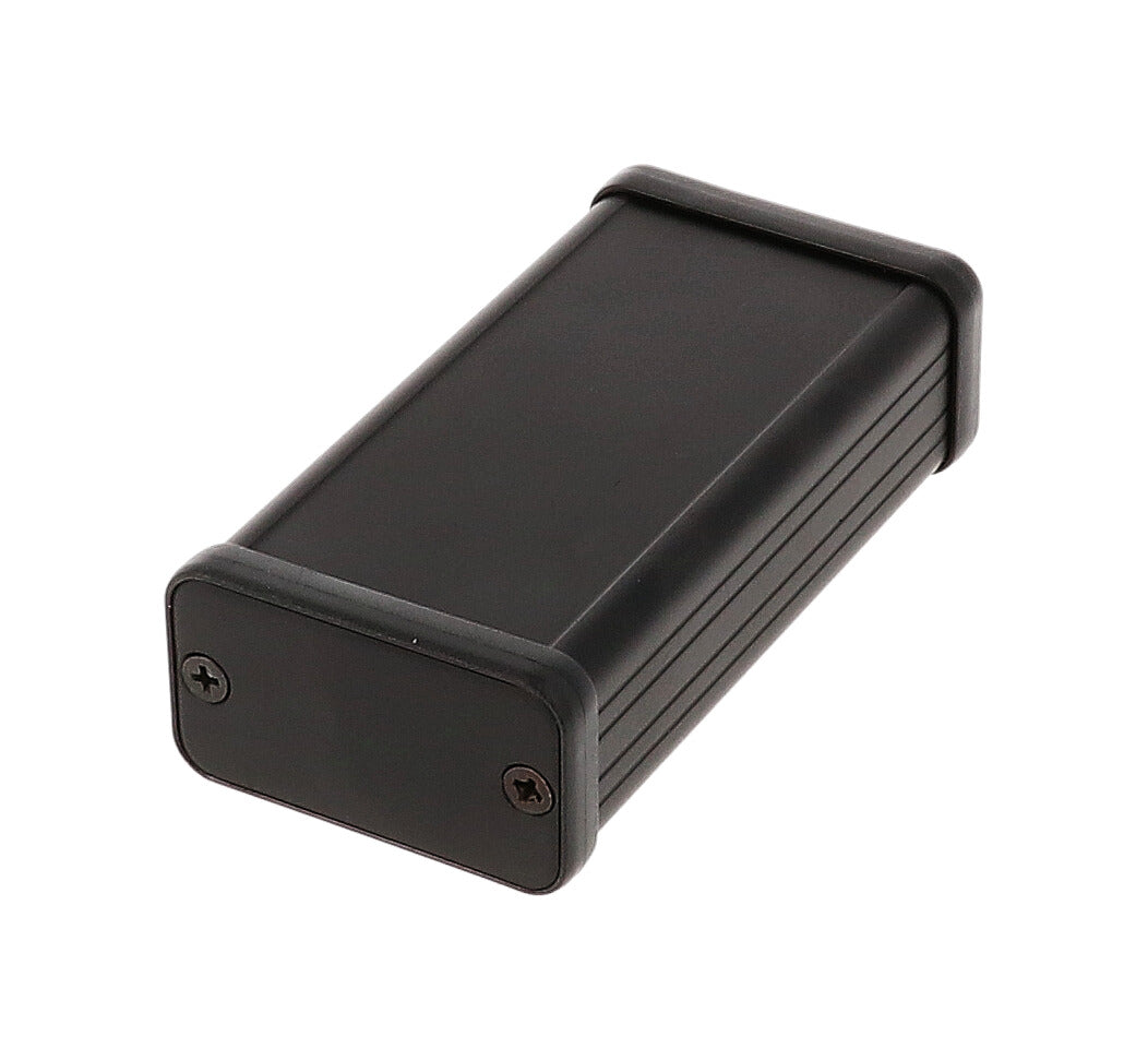 Hammond 1455D801BK Extruded Aluminum Enclosure, Black with Metal End Panels 3.15" x 1.77" x 0.98"