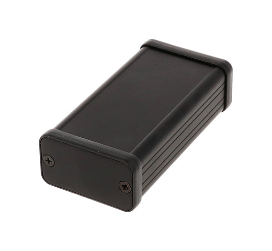 Hammond 1455D801BK Extruded Aluminum Enclosure, Black with Metal End Panels 3.15" x 1.77" x 0.98"