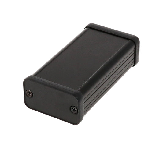 Hammond 1455D802BK Extruded Aluminum Enclosure, Black with Plastic End Panels 3.15" x 1.77" x 0.98"