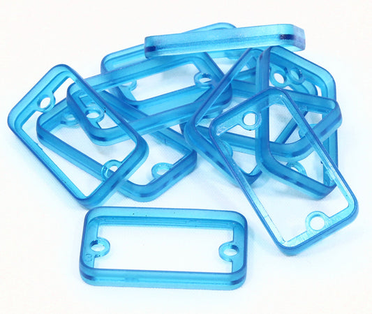 Hammond 1455DBTBU-10 1455 Series Open Plastic Bezel, Transparent Blue, 10-Pack, For 1455DBT Metal End Plate Enclosures.