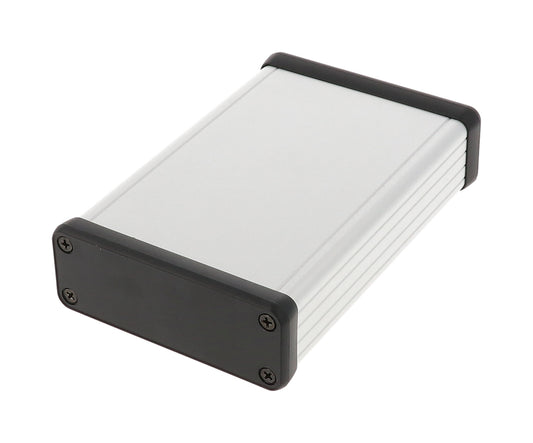 Hammond 1455J1202 Extruded Aluminum Enclosure 4.72" x 3.07" x 1.06" with Plastic End Panels