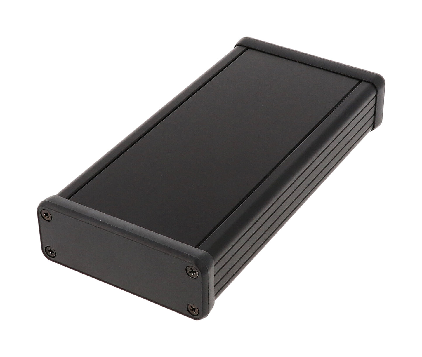 Hammond 1455J1602BK Extruded Aluminum Enclosure, Black with Plastic End Panels 6.3" x 3.07" x 1.06"
