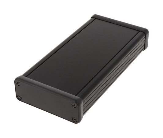 Hammond 1455J1602BK Extruded Aluminum Enclosure, Black with Plastic End Panels 6.3" x 3.07" x 1.06"
