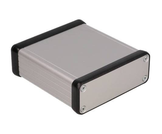 Hammond 1455J801 1455 Series Extruded Aluminum Enclosure, Aluminum End Panels, With Sliding Plate, 80 mm x 78 mm x 27 mm, Clear Anodized.