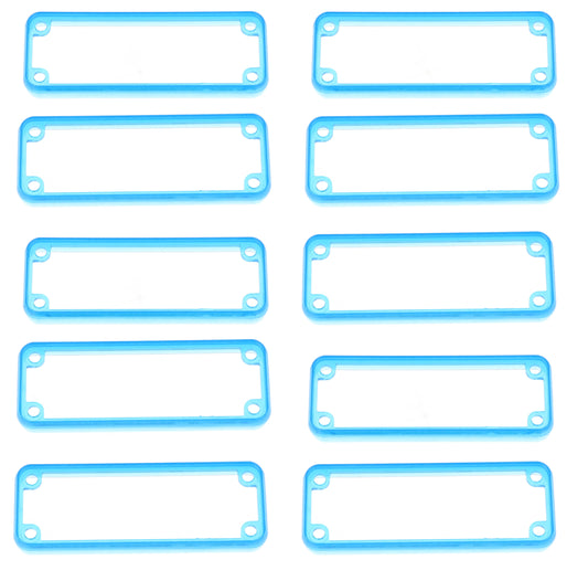 Hammond 1455JBTBU-10 1455 Series Open Plastic Bezel, Transparent Blue, 10-Pack, For 1455JBT Metal End Plate Enclosures.