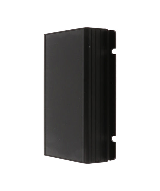 Hammond 1455JF1201BK 1455F Series Extruded Aluminum Enclosure with Integrated Flanges, Aluminum End Panels, 120 mm x 78 mm x 27 mm, Black Anodized.