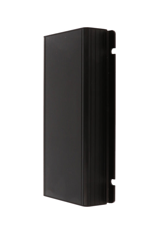 Hammond 1455JF1601BK 1455F Series Extruded Aluminum Enclosure with Integrated Flanges, Aluminum End Panels, 160 mm x 78 mm x 27 mm, Black Anodized.