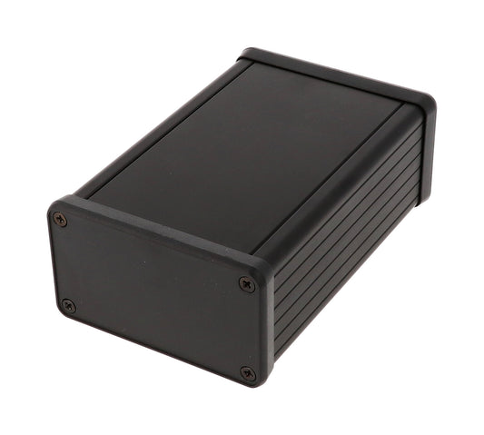 Hammond 1455K1202BK Black Extruded Aluminum Enclosure 4.72" x 3.07" x 1.69" with Plastic End Panels