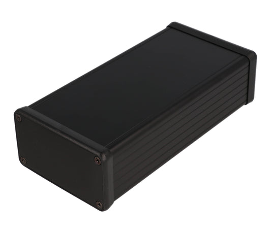 Hammond 1455K1601BK Extruded Aluminum Enclosure, Black with Metal End Panels 6.3" x 3.07" x 1.69"