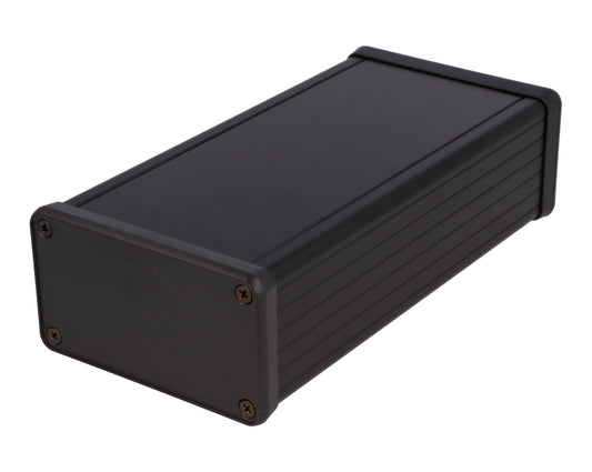 Hammond 1455K1602BK Extruded Aluminum Enclosure, Black with Plastic End Panels 6.3" x 3.07" x 1.69"