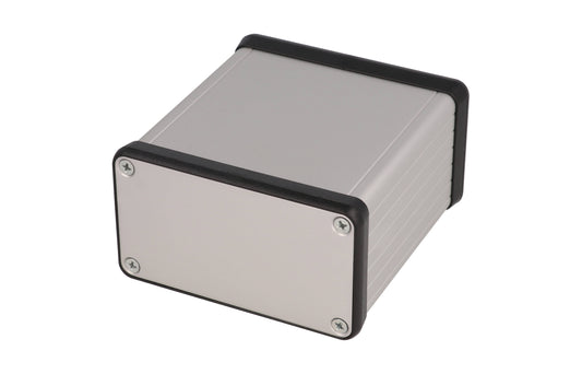 Hammond 1455K801 1455 Series Extruded Aluminum Enclosure, Aluminum End Panels, With Sliding Plate, 80 mm x 78 mm x 43 mm, Clear Anodized.
