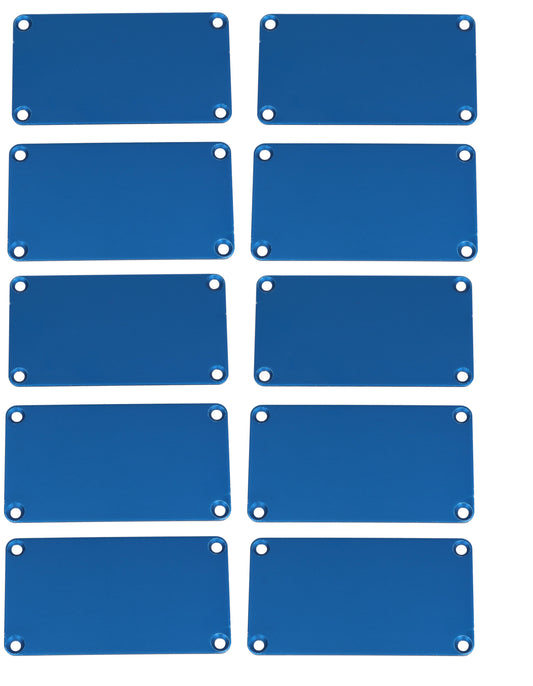 Hammond 1455KALBU-10 1455 Series Aluminum End Panels, Blue Anodized, 10-pack, For 1455K Series Metal End Plate Enclosures.