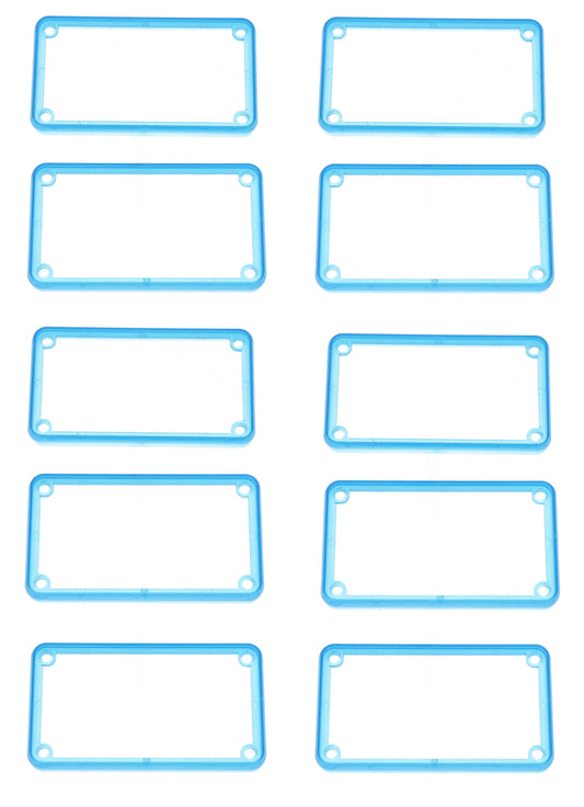Hammond 1455KBTBU-10 1455 Series Open Plastic Bezels, Translucent Blue, 10-pack, For 1455K Series Metal End Plate Enclosures.