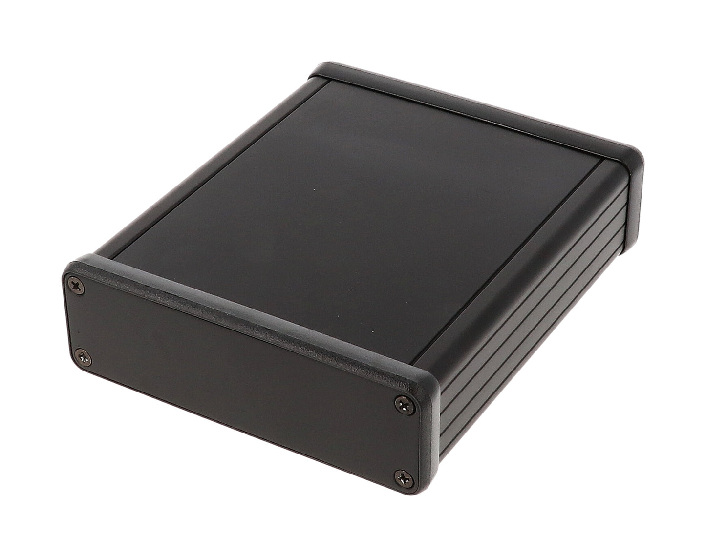 Hammond 1455L1201BK Extruded Aluminum Enclosure, Black (4.72" x 4.06" x 1.20")
