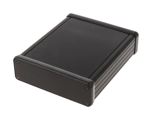 Hammond 1455L1201BK Extruded Aluminum Enclosure, Black (4.72" x 4.06" x 1.20")