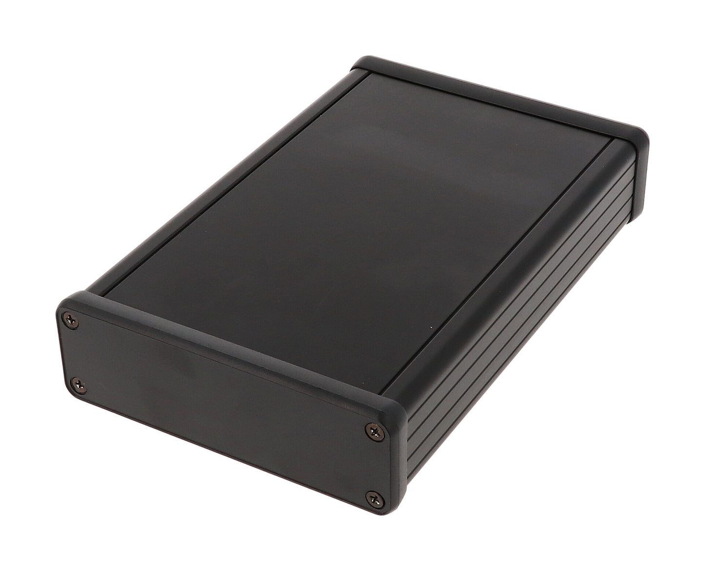 Hammond 1455L1602BK Extruded Aluminum Enclosure, Black with Plastic End Panels 6.3" x 4.06" x 1.22"