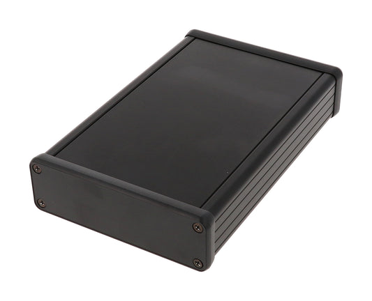 Hammond 1455L1602BK Extruded Aluminum Enclosure, Black with Plastic End Panels 6.3" x 4.06" x 1.22"