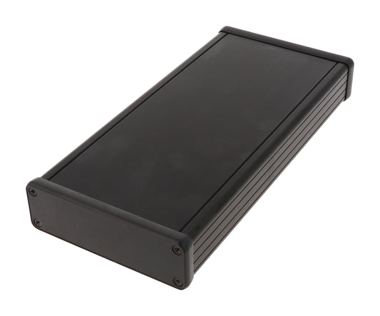 Hammond 1455L2202BK Extruded Aluminum Enclosure, Black with Plastic End Panels 8.66" x 4.06" x 1.22"