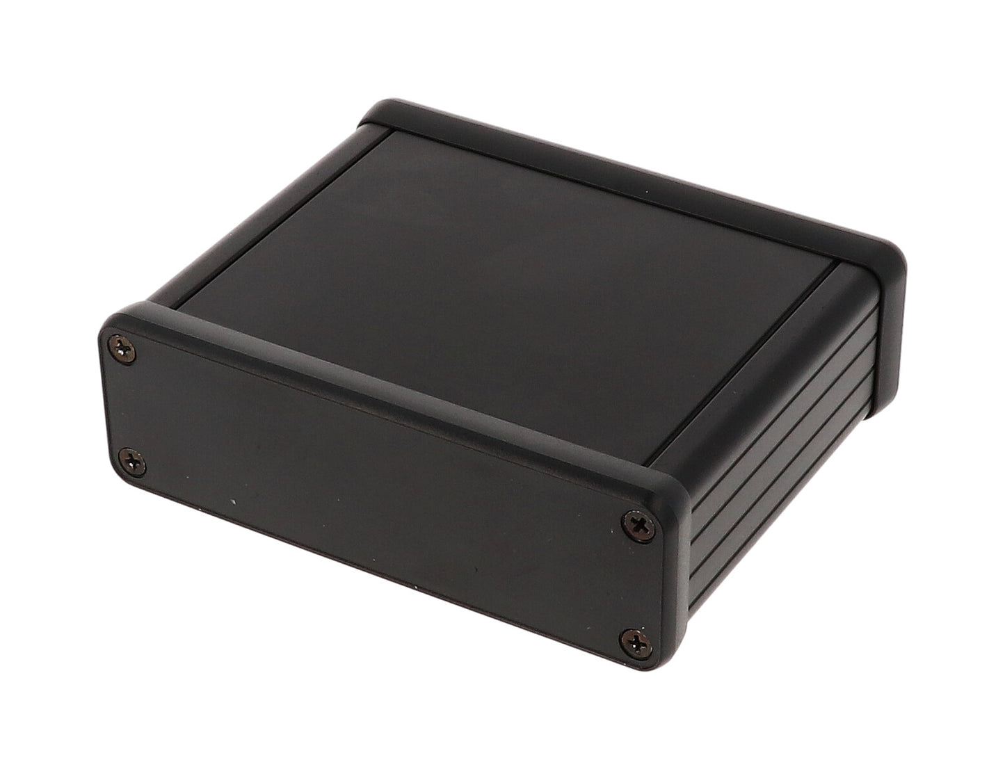 Hammond 1455L802BK Extruded Aluminum Enclosure, Black with Plastic End Panels 3.15" x 4.05" x 1.2"