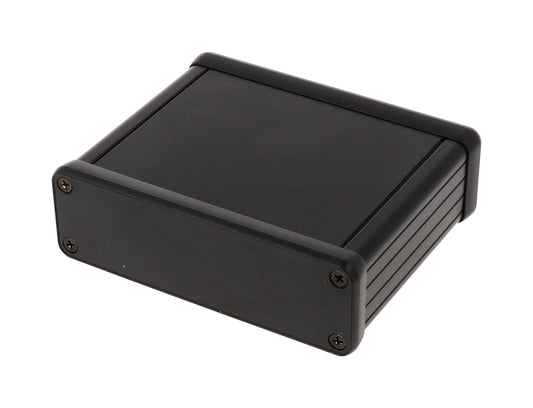 Hammond 1455L802BK Extruded Aluminum Enclosure, Black with Plastic End Panels 3.15" x 4.05" x 1.2"