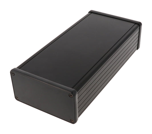Hammond 1455N2202BK Extruded Aluminum Enclosure, Black with Plastic End Panels 8.66" x 4.06" x 2.09"