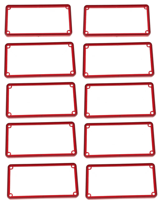 Hammond 1455NBTRD-10 1455 Series Open Plastic Bezels, Translucent Red, 10-pack, For 1455N Series Metal End Plate Enclosures.