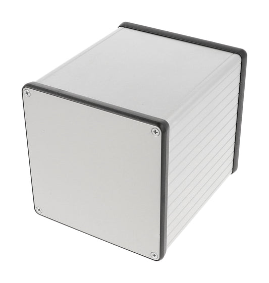 Hammond 1455NS1201 Extruded Aluminum Enclosure with Metal End Panels, Clear Anodize 4.72" x 4.06" x 4.06"