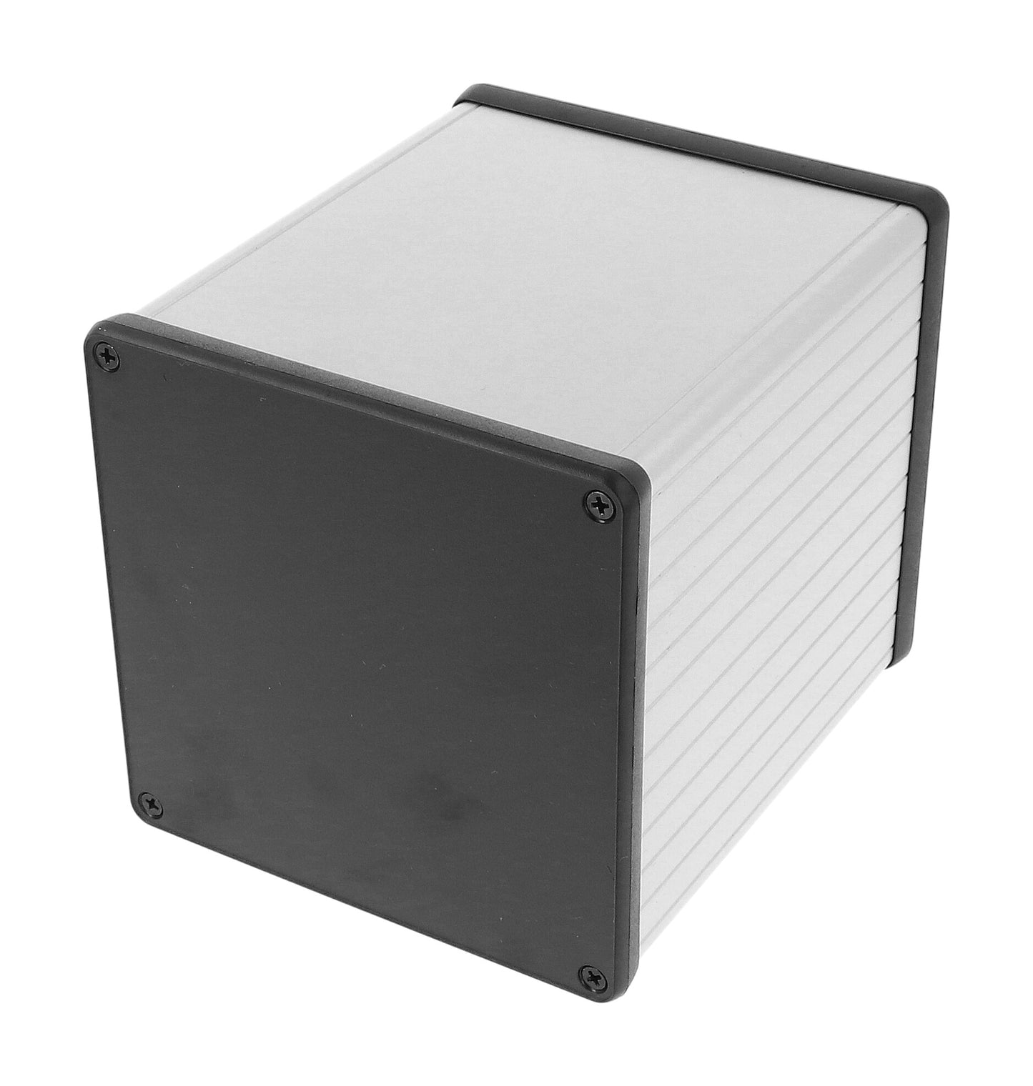 Hammond 1455NS1202 Extruded Aluminum Enclosure with Plastic End Panels, Clear Anodize 4.72" x 4.06" x 4.06"