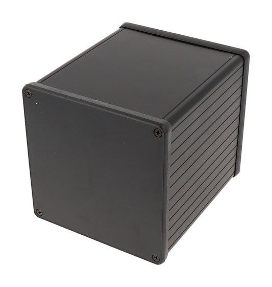 Hammond 1455NS1202BK Extruded Aluminum Enclosure with Plastic End Panels, Black Anodize 4.72" x 4.06" x 4.06"