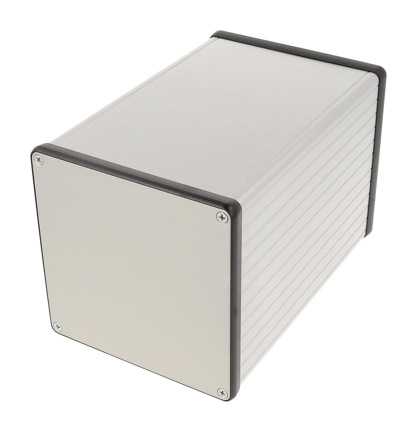 Hammond 1455NS1601 Extruded Aluminum Enclosure with Metal End Panels, Clear Anodize 6.30" x 4.06" x 4.06"