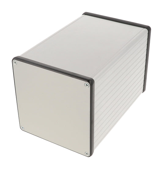 Hammond 1455NS1601 Extruded Aluminum Enclosure with Metal End Panels, Clear Anodize 6.30" x 4.06" x 4.06"