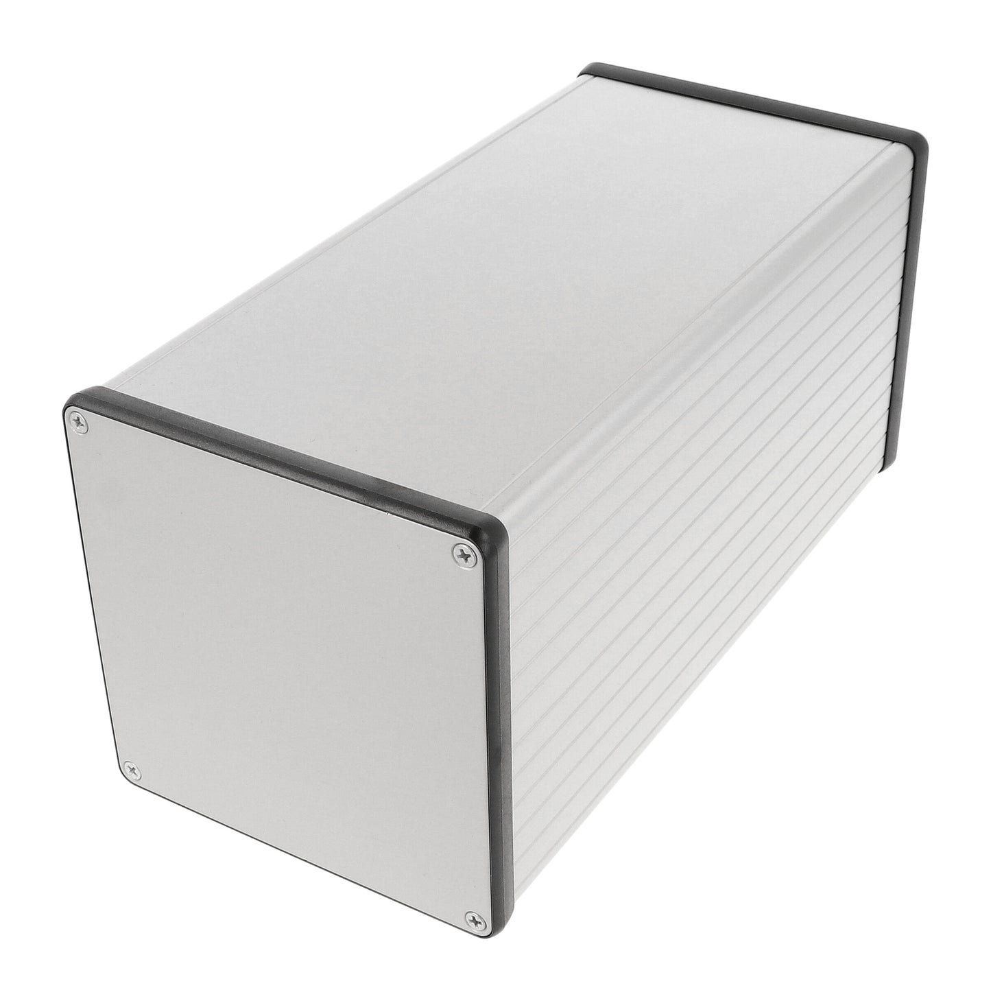 Hammond 1455NS2201 Extruded Aluminum Enclosure with Metal End Panels, Clear Anodize 8.66" x 4.06" x 4.06"