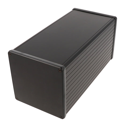 Hammond 1455NS2201BK Extruded Aluminum Enclosure with Metal End Panels, Black Anodize 8.66" x 4.06" x 4.06"