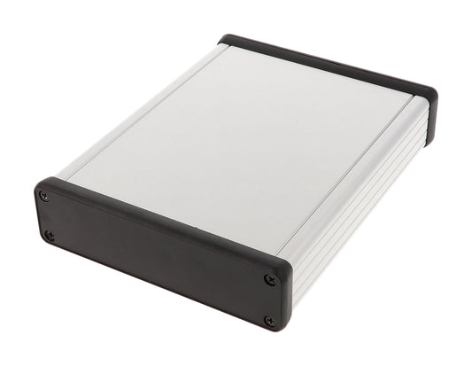 Hammond 1455P1602 Extruded Aluminum Enclosure with Plastic End Panels 6.3" x 4.92" x 1.22"