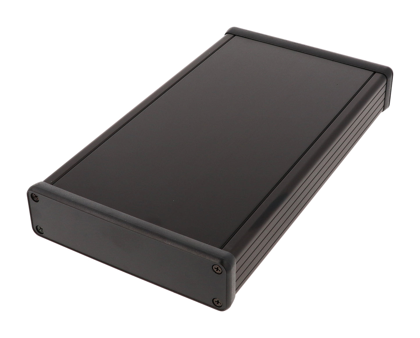 Hammond 1455P2202BK Extruded Aluminum Enclosure, Black with Plastic End Panels 8.66" x 4.92" x 1.22"