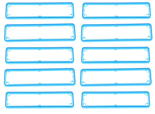 Hammond 1455PBTBU-10 1455 Series Open Plastic Bezels, Translucent Blue, 10-pack, For 1455P Series Metal End Plate Enclosures.