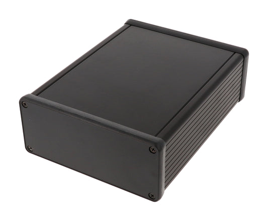 Hammond 1455Q1602BK Extruded Aluminum Enclosure, Black with Plastic End Panels 6.3" x 4.92" x 2.05"