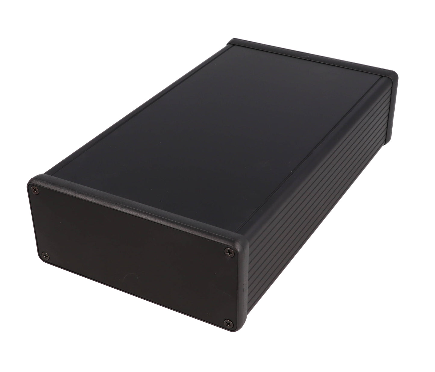 Hammond 1455Q2201BK Extruded Aluminum Enclosure, Black with Metal End Panels 8.66" x 4.92" x 2.05"