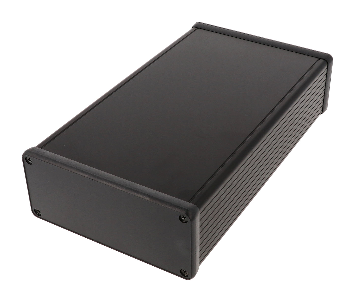 Hammond 1455Q2202BK Extruded Aluminum Enclosure with Plastic End Panels 8.66" x 4.92" x 2.05"