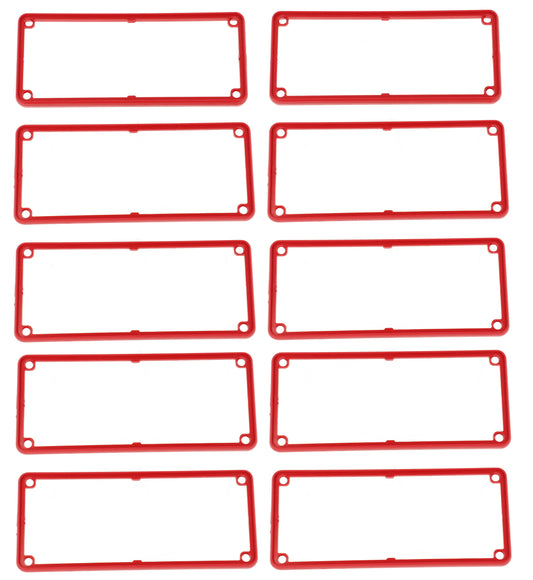 Hammond 1455QBRED-10 1455 Series Open Plastic Bezels, Red, 10-pack, For 1455Q Series Metal End Plate Enclosures.