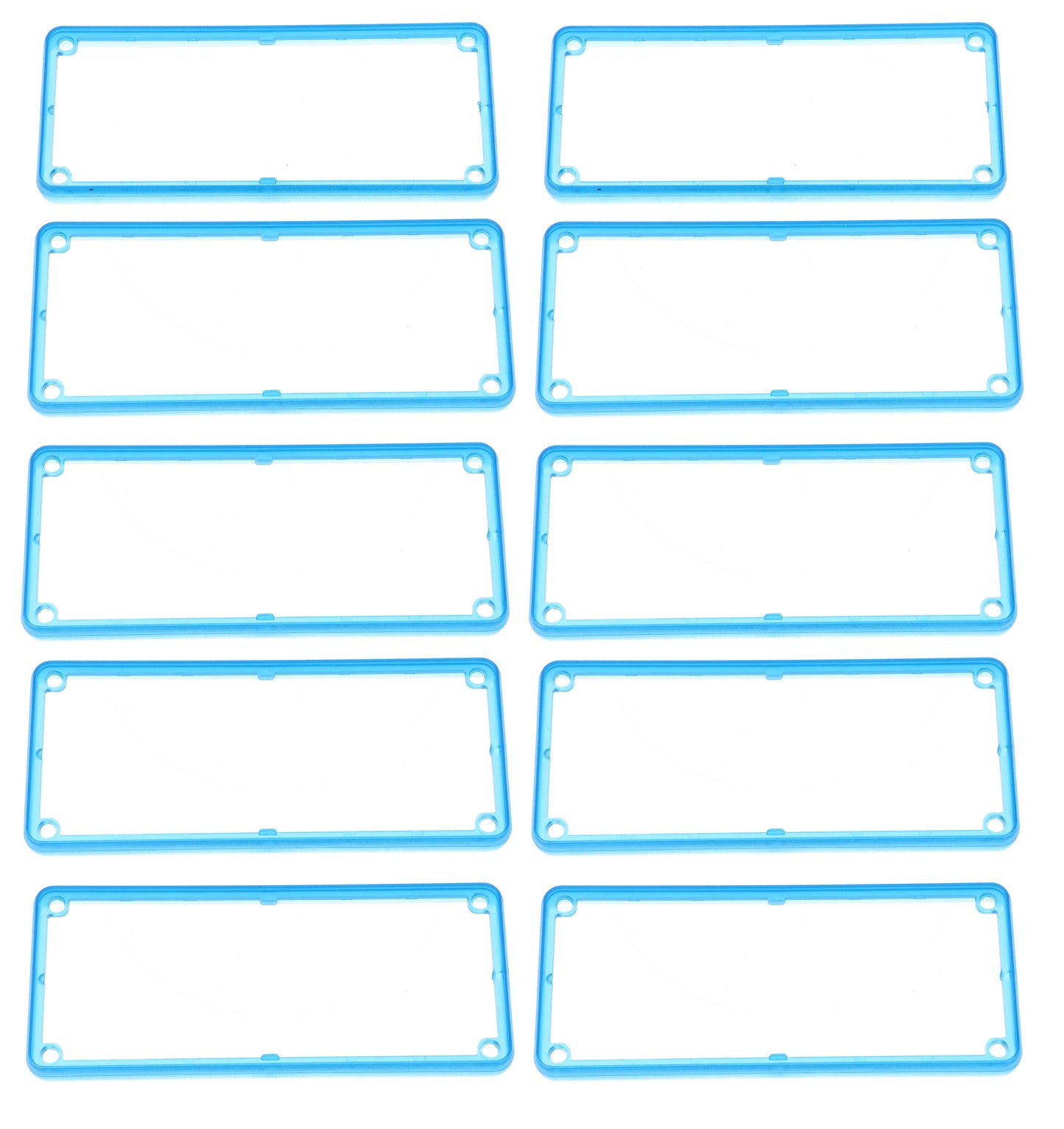 Hammond 1455QBTBU-10 1455 Series Open Plastic Bezels, Translucent Blue, 10-pack, For 1455Q Series Metal End Plate Enclosures.